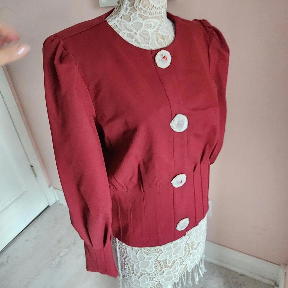 New ASHRO Burgundy red Blazer Jacket 16 unique